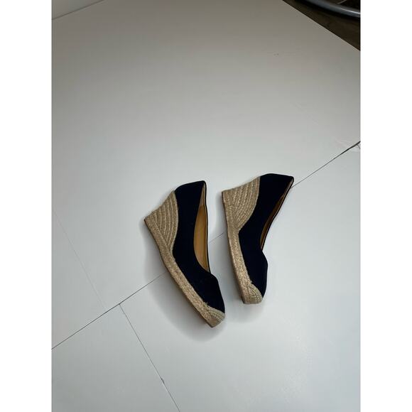 Jcrew navy rattan wedge size 10‎ - Picture 2 of 5